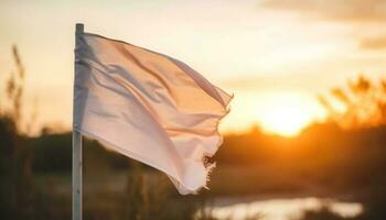 winken Flagge auf trocken Land symbolisiert Patriotismus und Freiheit generiert durch ai foto