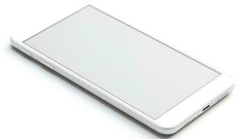 modern Laptop und Handy, Mobiltelefon Telefon auf Weiß Hintergrund mit Kopieren Raum generiert durch ai foto