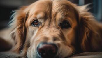 reinrassig golden Retriever und Cocker Spaniel Sitzung drinnen, suchen süß generiert durch ai foto