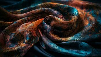 abstrakt Seide Muster im beschwingt multi Farben generiert durch ai foto
