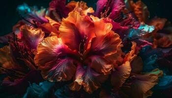 beschwingt unter Wasser Riff Vitrinen multi farbig Blumen- Schönheit generiert durch ai foto
