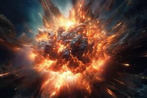 dynamisch 3d stellar Explosion, ai generiert foto