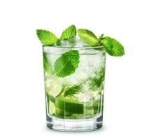 ai generativ. Alkohol Cocktail Mojito auf Weiß foto