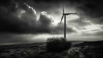 effizient Wind Turbinen Wende Natur Leistung in nachhaltig Energie generiert durch ai foto