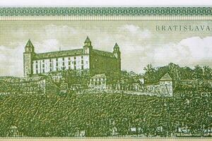 Bratislava Schloss von tschechoslowakisch Geld foto