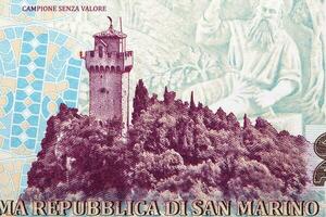 san Marino Turm von Geld foto