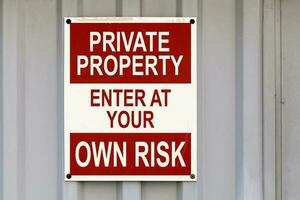 Privat Eigentum, eingeben beim Ihre besitzen Risiko foto