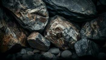 solide Granit Felsblock, Rau Textur, Nein Menschen generiert durch ai foto
