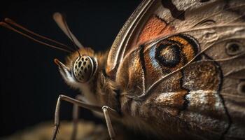 Makro Schönheit im Natur multi farbig Schmetterling Flügel generiert durch ai foto