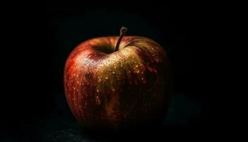 saftig Apfel spiegelt beschwingt Sommer- Frische und Gesundheit generiert durch ai foto