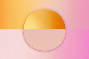 abstrakt Hintergrund mit runden bunt Raum, Rosa, Gelb und Gold Farben. 3d foto