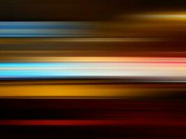 abstrakt rot Licht Geschwindigkeit Linie im dunkel Hintergrund. Stadt Licht Wanderwege verwischen. foto