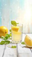 cool frisch hausgemacht Limonade und Zitrone. generativ ai foto