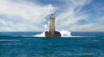 Leuchtturm la vieille beim im Frankreich foto