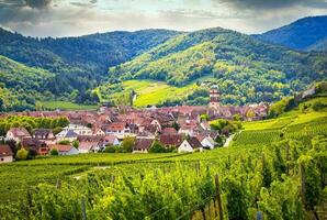 Landschaft von Elsass Region im Frankreich foto