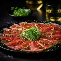 Thunfisch Carpaccio Gericht foto