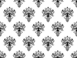 Damast Digital Papier nahtlos Blumen- Muster. Blumen auf ein schwarz und Weiß Hintergrund. Luxus königlich Hintergrund. foto