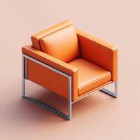 3d Modell- von ein zeitgenössisch Stuhl ai generiert foto