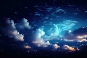 schön Himmel und Wolken Nacht Fotografie ai generiert foto