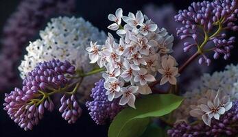 Natur Schönheit im lila und lila Farben generiert durch ai foto