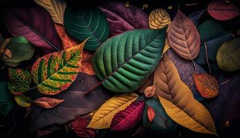 Herbst Laub beschwingt Farben Natur abstrakt Design generiert durch ai foto