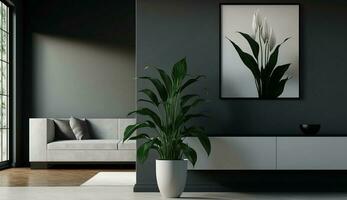 ein modern Innen- Leben Zimmer mit elegant Dekor generiert durch ai foto