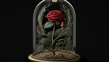Eleganz und Liebe im ein alt gestaltet Vase generiert durch ai foto
