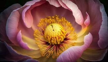 bunt Blütenblätter von ein Single Blume Romantik Natur generiert durch ai foto