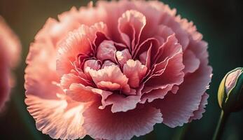 schließen oben von ein beschwingt Rosa Pfingstrose blühen generiert durch ai foto