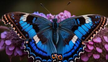 Schmetterling mit multi farbig Flügel im beschwingt Garten ,generativ ai foto