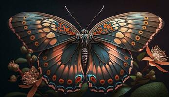 multi farbig Schmetterling Anzeigen kompliziert abstrakt Muster ,generativ ai foto