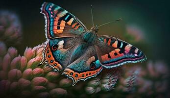 multi farbig Schmetterling schließen oben beschwingt Schönheit im Natur ,generativ ai foto