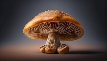 Herbst Wald Wachstum essbar Pilz Deckel Frische ,generativ ai foto