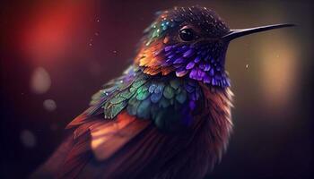 multi verfärbt majestätisch Kolibri Szene ,generativ ai foto