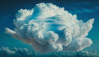 Blau Himmel Über Natur flauschige Wolken über generiert durch ai foto