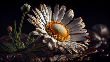 Gelb Gänseblümchen Blütenblätter Makro Schönheit draußen ,generativ ai foto