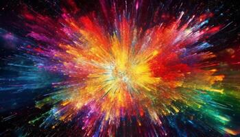explosiv Supernova leuchtet beschwingt Star Feld im abstrakt Feier generiert durch ai foto