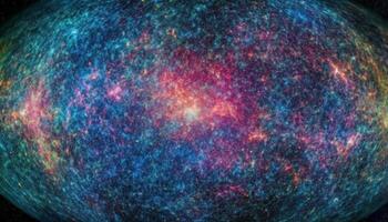 tief Raum Nebel leuchtet mit multi farbig explodiert Supernova Muster generiert durch ai foto