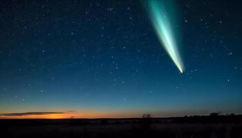 das milchig Weg leuchtet das Nacht Himmel im majestätisch Afrika generiert durch ai foto