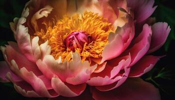das beschwingt Rosa Dahlie Eleganz im Natur Blumen- Muster generiert durch ai foto