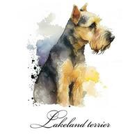 Aquarell Illustration von ein Single Hund Rasse Seenland Terrier. ai generiert. Hund Porträt. foto