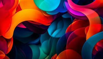 Flüssigkeit Welle Muster im beschwingt multi Farben generiert durch ai foto