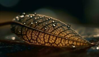 Frische und Schönheit im Natur Blatt Venen generiert durch ai foto