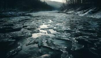 still Szene von gefroren Wildnis Schönheit im Natur generiert durch ai foto