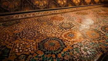 maurisch die Architektur geschmückt mit kompliziert Arabeske Muster generiert durch ai foto