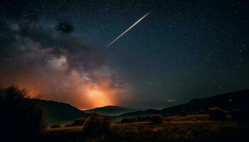 majestätisch Star Feld leuchtet Nacht Himmel Schönheit generiert durch ai foto