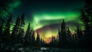 Star besetzt Winter Landschaft Natur eisig Schönheit beleuchtet generiert durch ai foto