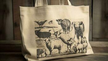 Tasche von Kuh Futter zum Bauernhof Vieh Ernährung generiert durch ai foto