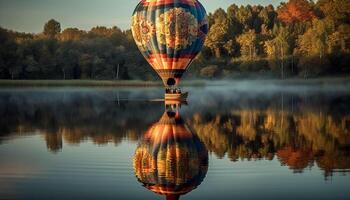 heiß Luft Ballon Freizeit Aktivität im Natur generiert durch ai foto