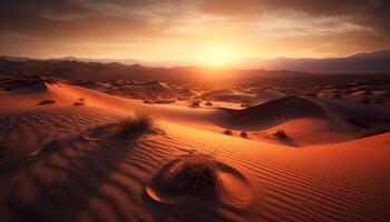 wellig Sand Dünen im trocken Afrika generiert durch ai foto